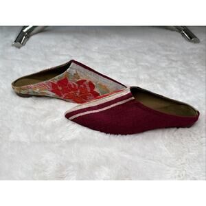 forte forte-Italy-Mule Flat-Red-Geometric Pattern-Women’s Size 37-New w/o Box